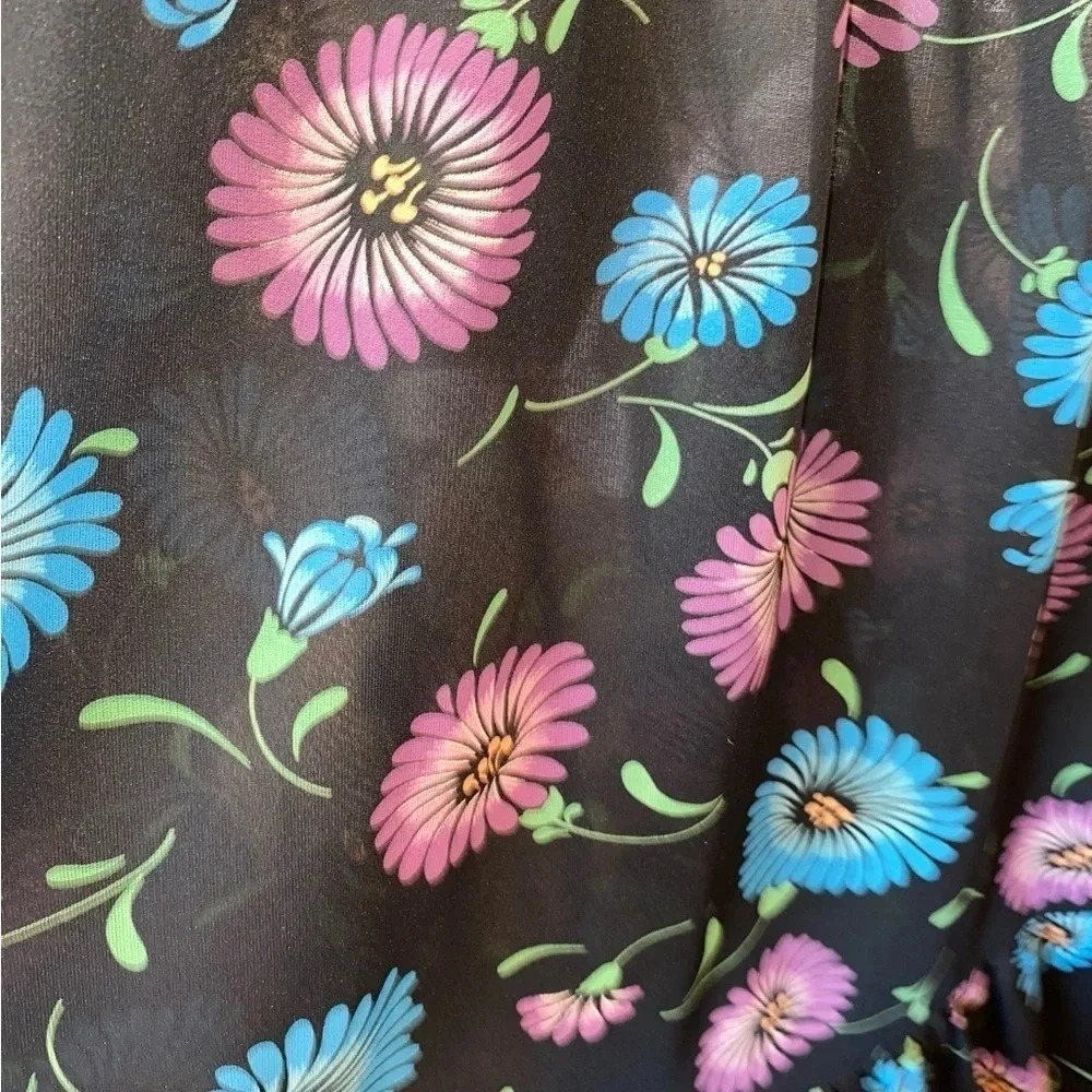 vintage black purple and blue daisy mumu - Picture 8 of 8